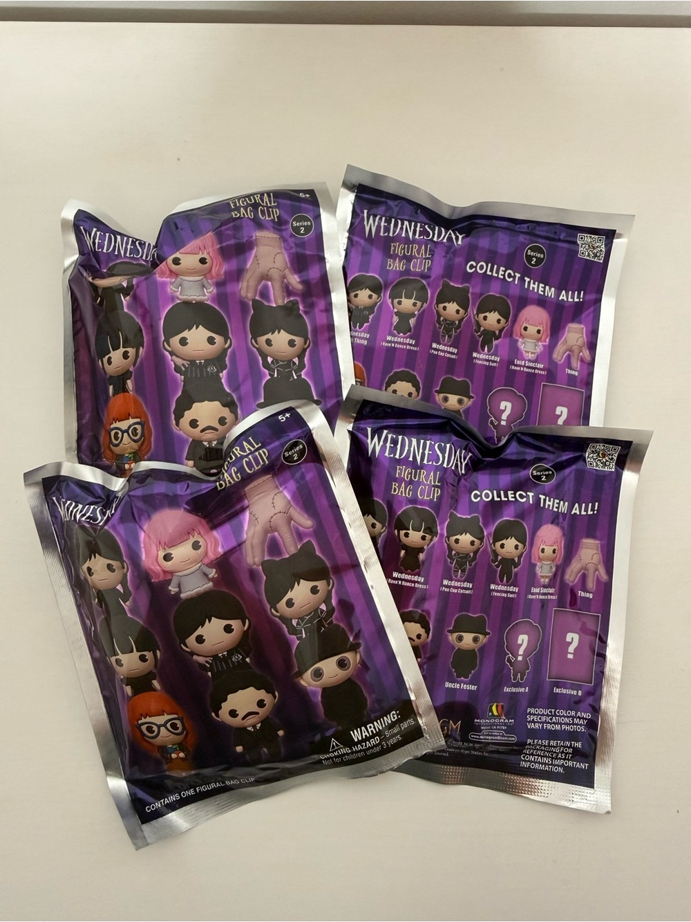 Wednesday Series 2 Figural Bag Clip - 4 Pack (New)